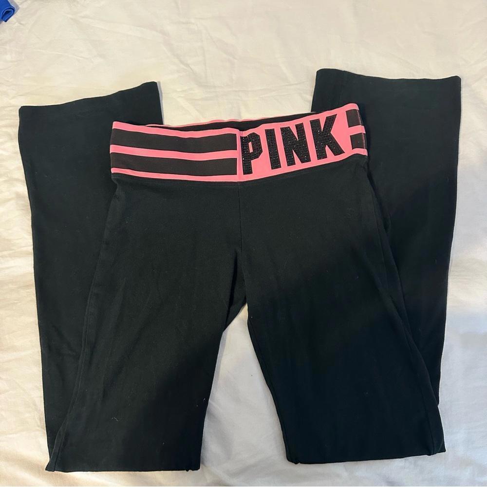 Y2K PINK Victoria's Secret BLING Flare Yoga Pants